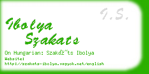 ibolya szakats business card